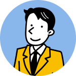 回答する男性スタッフのイラスト