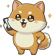 電話している犬のイラスト